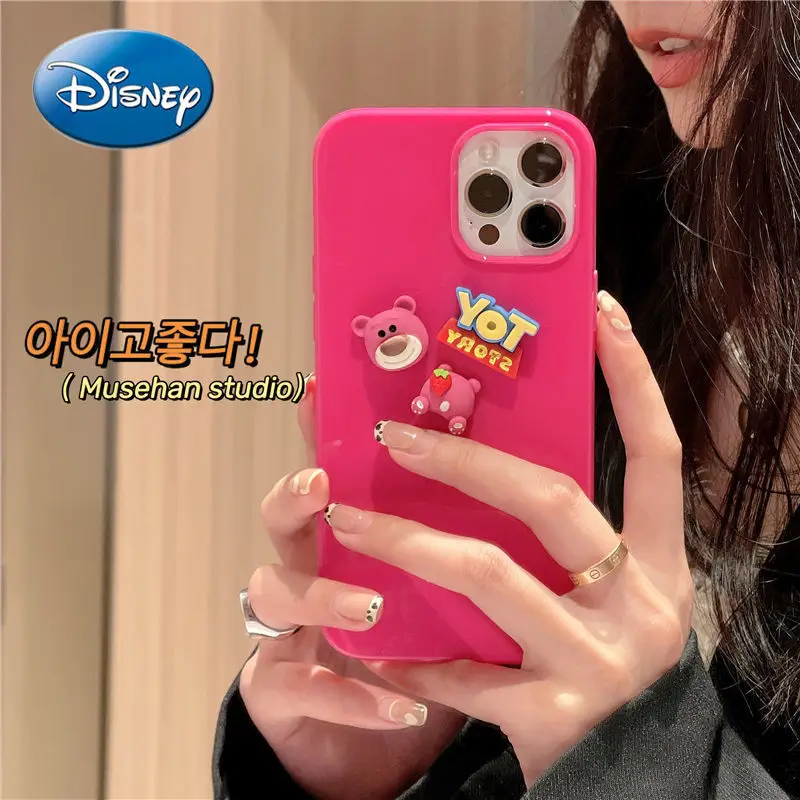 

Disney Phone Case for IPhone 6S/7/8P/X/XR/XS/XSMAX/11/12Pro/12mini Strawberry Bear Case Cover