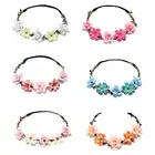 Весенняя богемная Цветочная корона, Пляжная Гавайская цветочная гирлянда, романтические искусственные розы, свадебные венки, Новинка