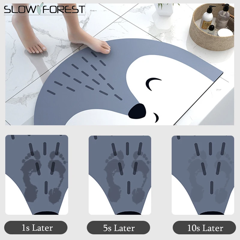

Diatom Mud Cartoon Super Absorbent Floor Mats Bathroom Non-slip Floor Rugs Bathroom Door Carpet Soft Rubber Mats Doormats