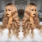 Fabwigs хайлайтер Lemi цвет T427613 кружевные передние парики предварительно выщипанные волнистые парики европейские светлые парики Омбре 13x6