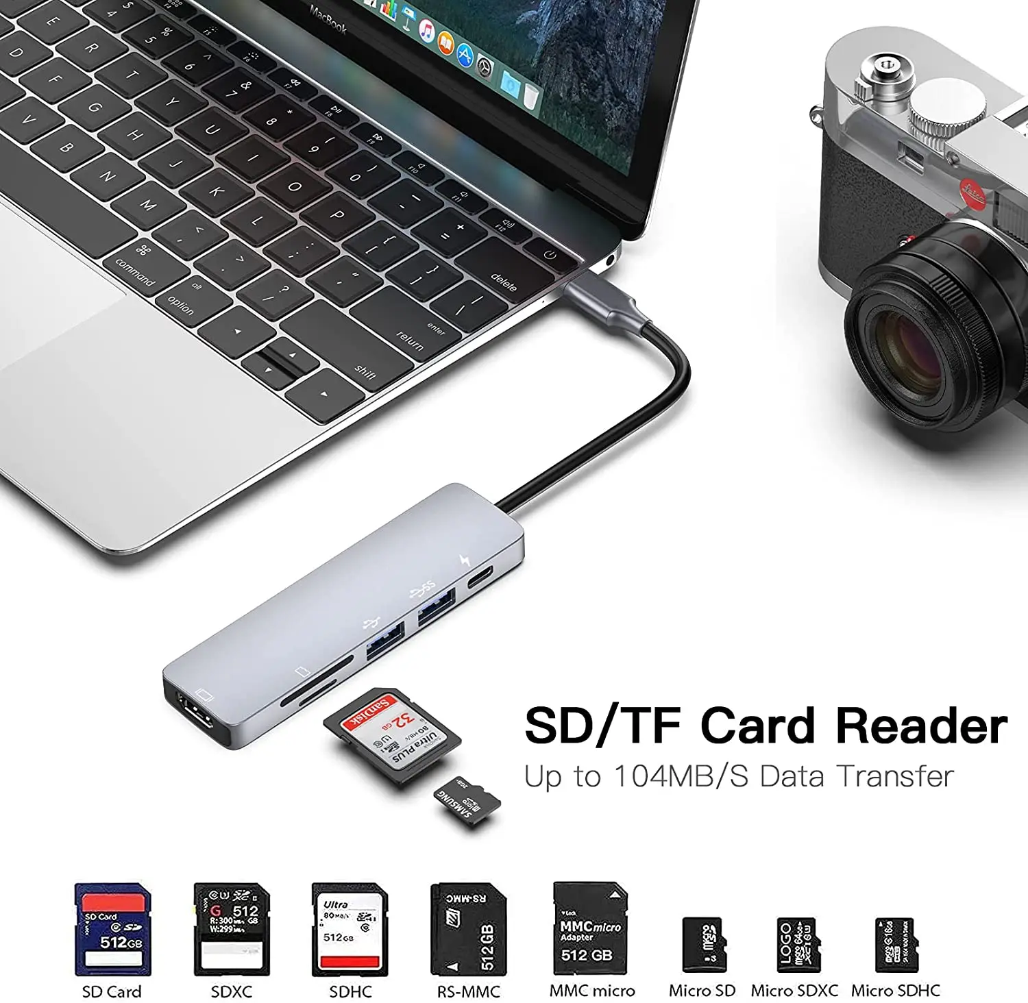 Док-станция с адаптером USB Type-C 4K HDMI 3 0 SD/TF 87 Вт | Компьютеры и офис