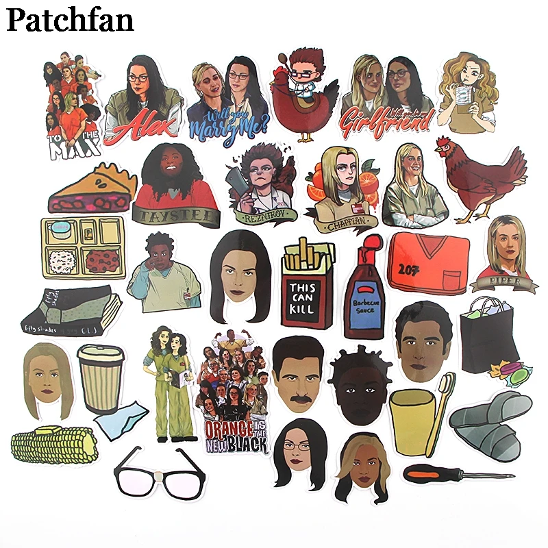 Patchfan 35 шт. Оранжевый черный дети забавные наклейки пакет письмо креативный стиль для DIY настенный телефон Скрапбукинг альбом A2294