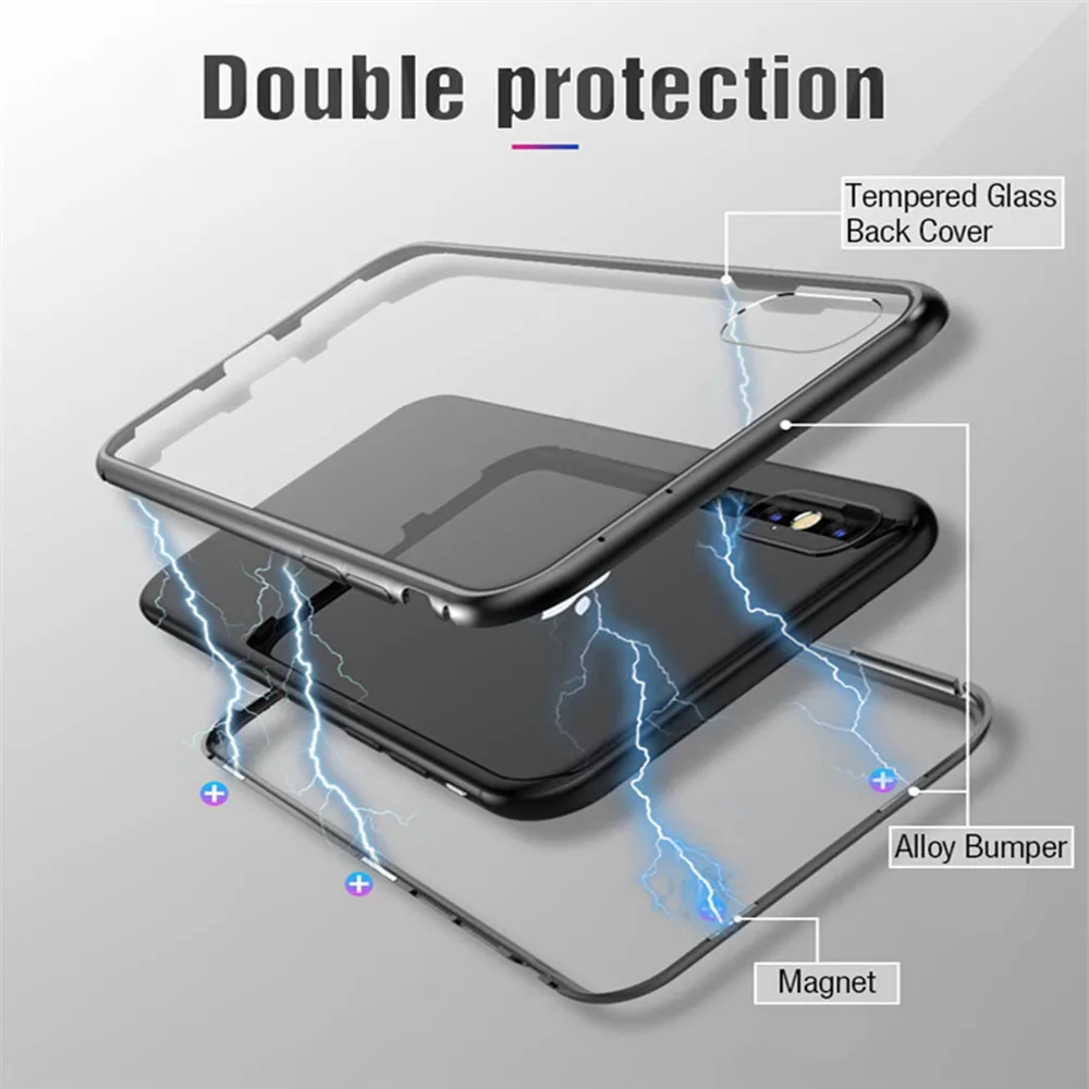 Floveme Магнитный адсорбционный металлический чехол для телефона iPhone 11 8 7 Plus X Чехол
