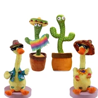 kawaii dancing duck cactus electronic plush toys twisting singing talking funny music luminescent gifts desk casual decorations