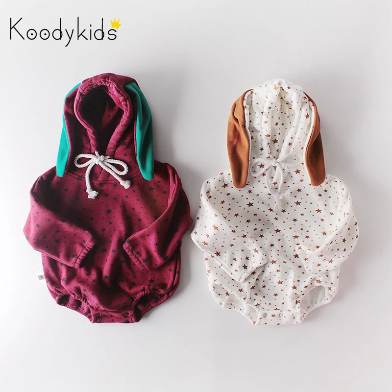 Koodykids/Боди для маленьких девочек сезон осень-зима бархатные теплые комбинезоны с