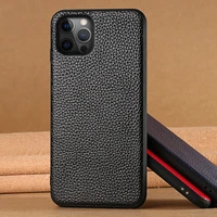 genuine litchi grain leather phone cover case for iphone 13 pro max 12 mini 11 pro max x xr xs max 6 6s 7 8 plus se 3 2022 2020