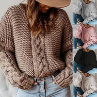 popular lady pullover solid color women crew neck loose fitting sweater office lady sweater office lady sweater