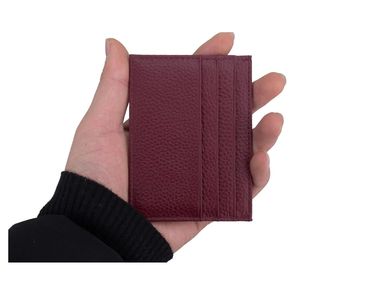 Чехол для карт из 100% натуральной коровьей кожи тонкий чехол с зернистостью и