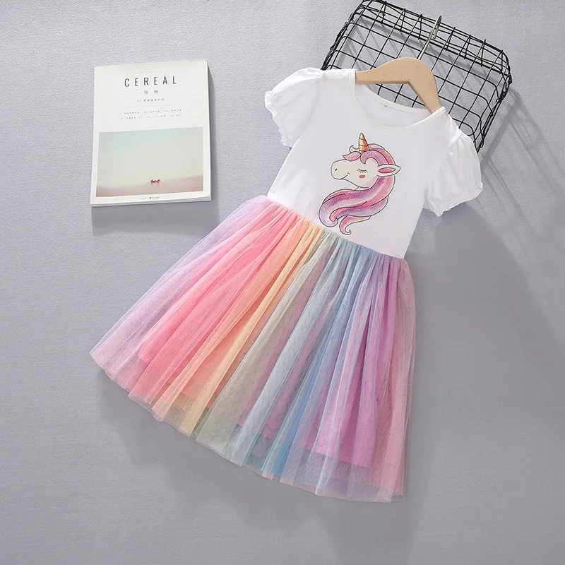 

Girl Dress Unicorn Costume Summer Princess Girls Unicorn Dresses Children Clothing 4 5 6 7 8 9 Years Birthday Outfits Clothes