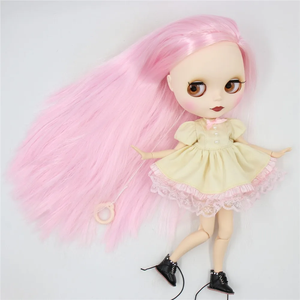 ICY DBS Blyth doll Dress Suit blyth clothes yellow dress lace pink bow anime | Игрушки и хобби
