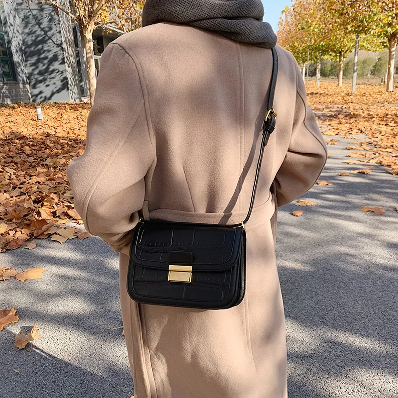 

OLSITTI Stone Pattern High Quality PU Leather Shoulder Crossbody Bags for Women 2020 New Luxury Fashion Designer Black Bag