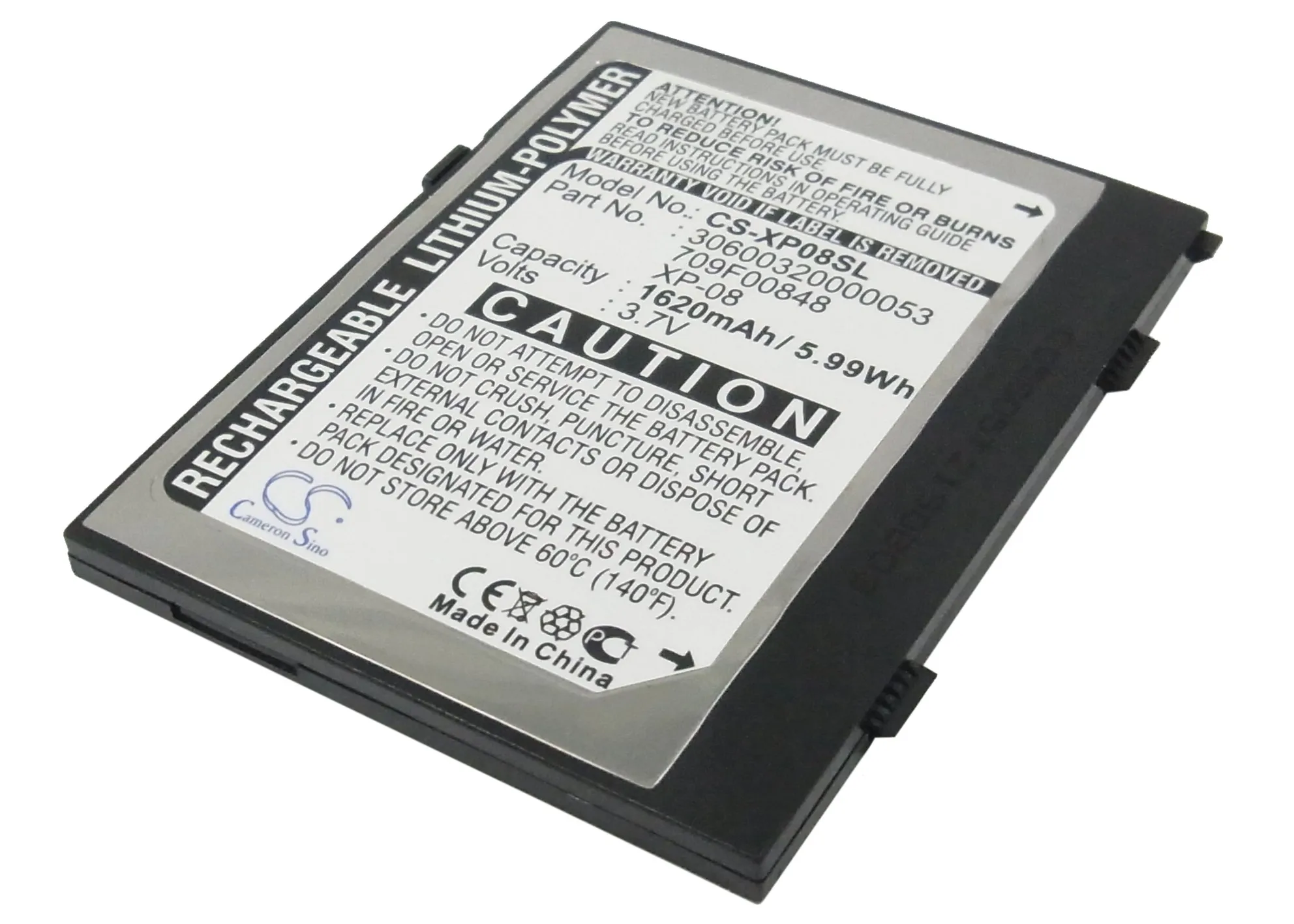 

CS 1620mAh / 5.99Wh battery for o2 XDA Flame 00320000053, 306, 709FS00848, XP-08