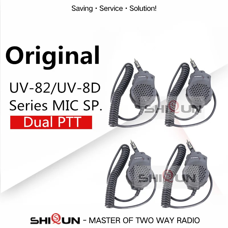 Двойной PTT MIC Динамик UV-82 UV-8 UV82L UV-89 UV-82 плюс UV-82TP GT-5TP UV-82HP UV-82HX микрофон для UV-8D UV 82 UV82 - Цвет: 4 PCS