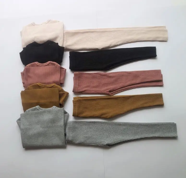 Осенний вязаный комплект из двух предметов для мальчиков и девочек детская