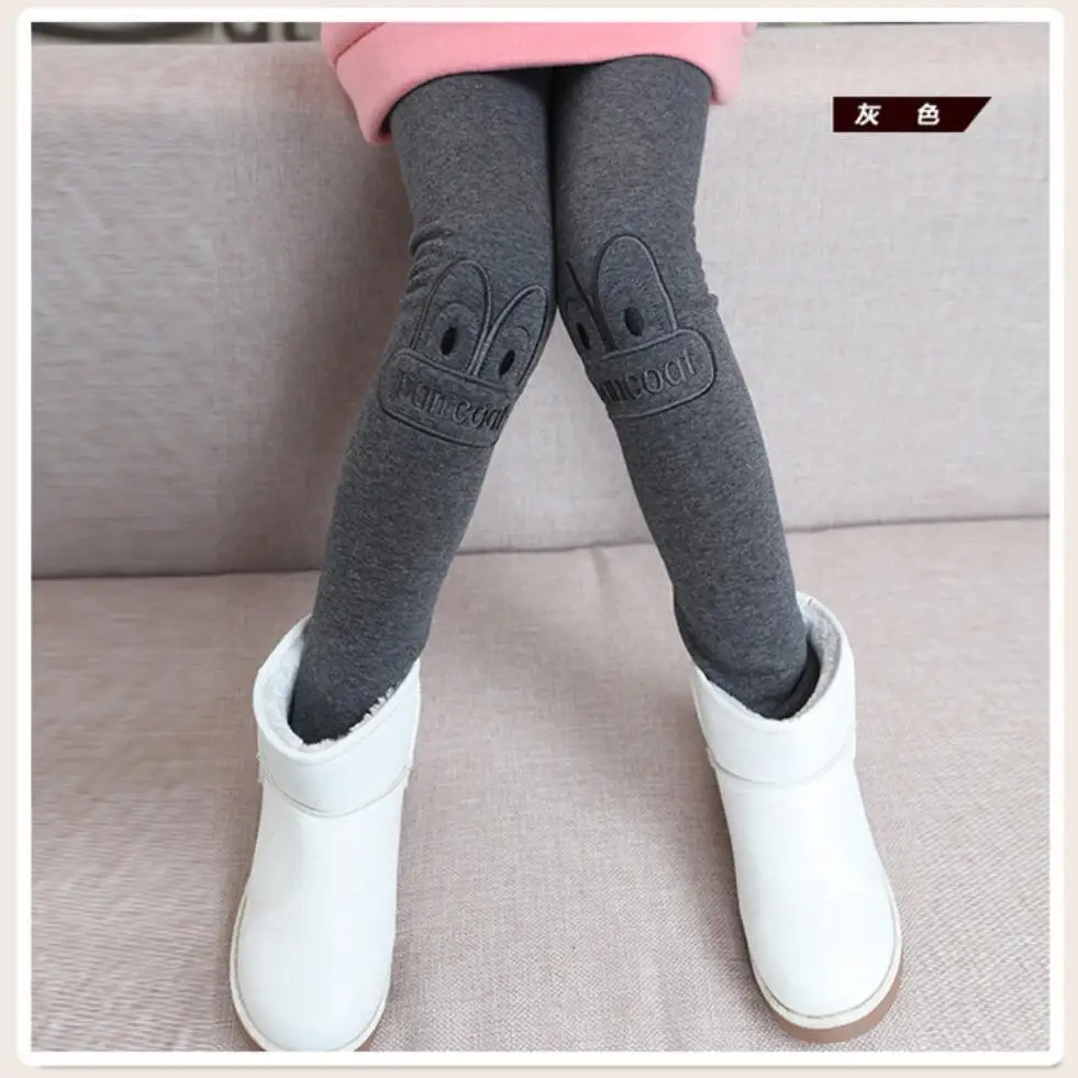 

Winter Girls leggings Pants Cartoon Cat Baby Girls Clothes Warm Soft Velvet Trousers Children's Pants Girl 3-8 Years