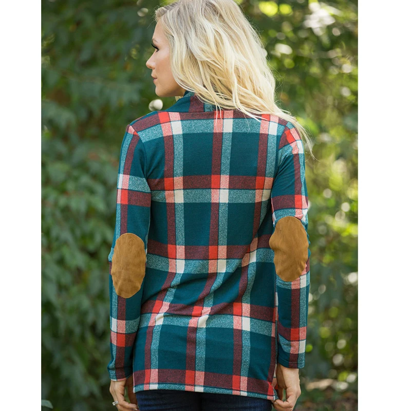 Классическая клетчатая рубашка осенняя теплая Женская фланелевая с длинным