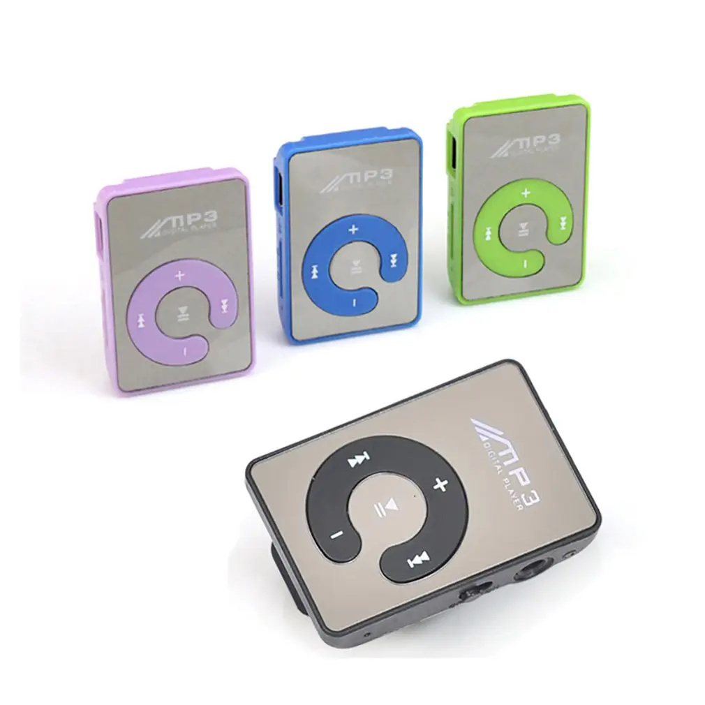 

New Mini Mirror Clip MP3 Player Portable Fashion Sport USB Digital Music Player Micro SD TF Card Media Player