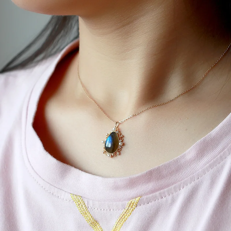 Ожерелье Lisha из натурального жемчуга с подвеской-капелькой | Украшения и