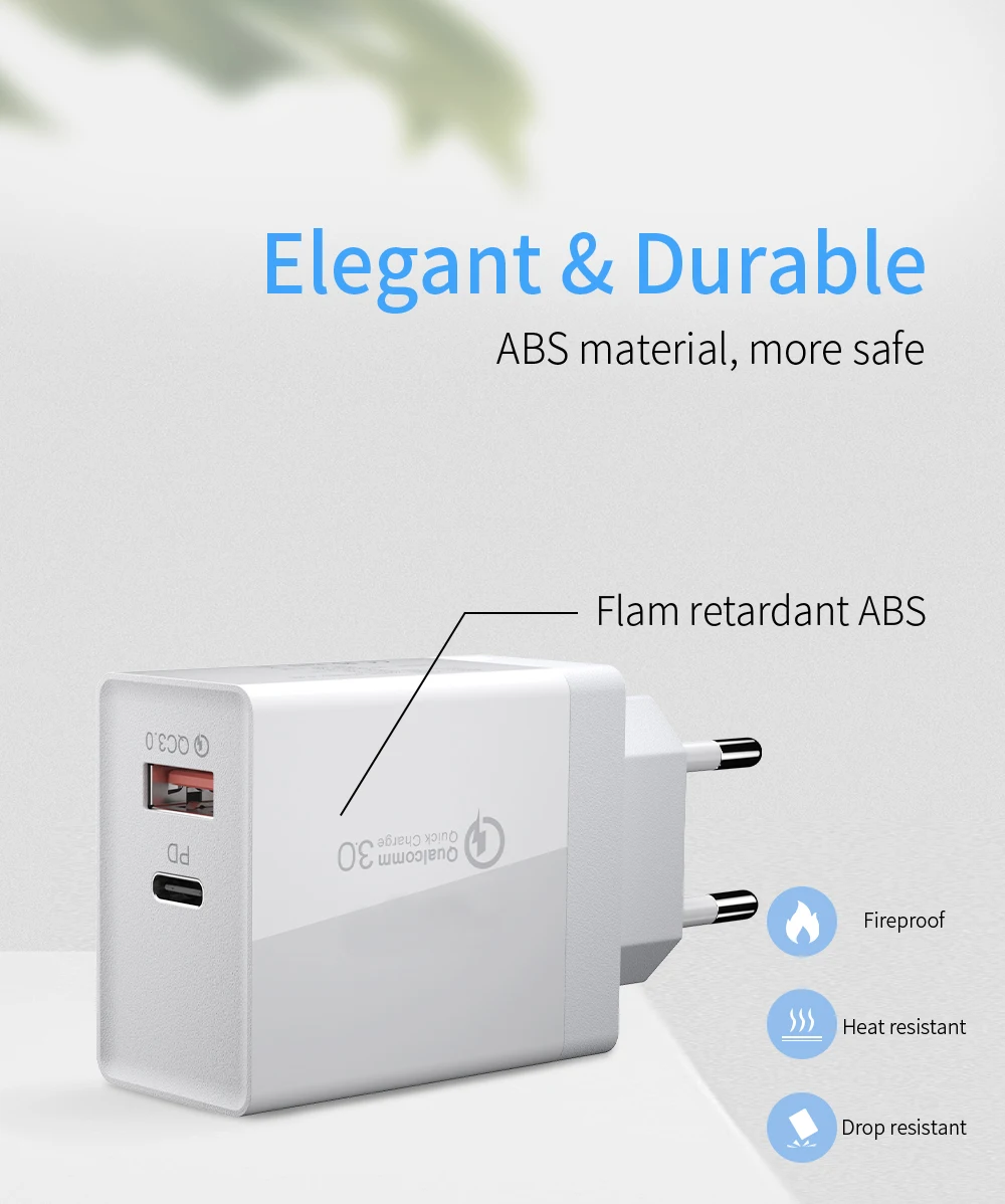 Usb type C PD зарядное устройство адаптер для iPhone 8 Быстрая зарядка QC3.0 Быстрая зарядка ЕС США вилка настенный мобильный телефон зарядное устройство для samsung htc