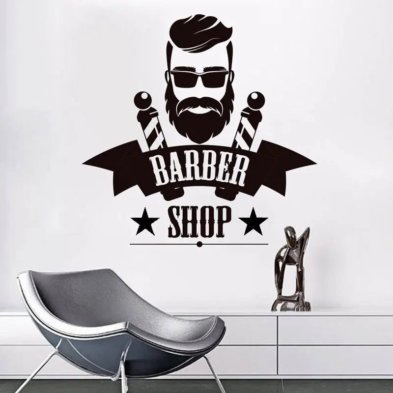 

Barber Shop Vinyl Decal Hairdressing Man Salon Wall Sticker Hipster Barber Life Barber Vinyl Art Interior Decor Art Murals A1920