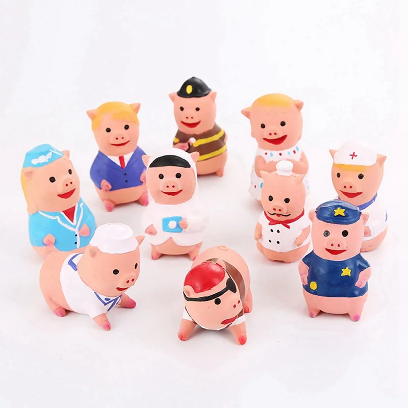 

Funny Pet Toys Cartoon Pig Doll Bite Resistant Latex Squeaky Toy Dog Molar Supplies Pet Chew Toy For Cats Dog Supplies