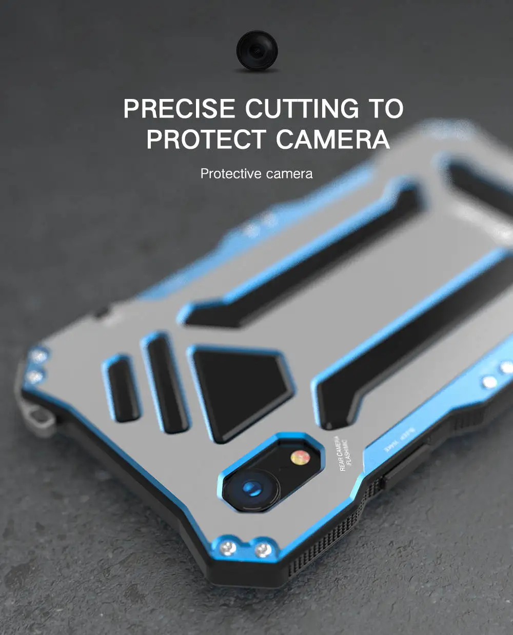 Luxury Aluminum Metal + Rubber Free Gorilla Glass Case For iphone XS MAX XR X 6 6s 7 8 Plus Cover Waterproof Armor Phone Cases |