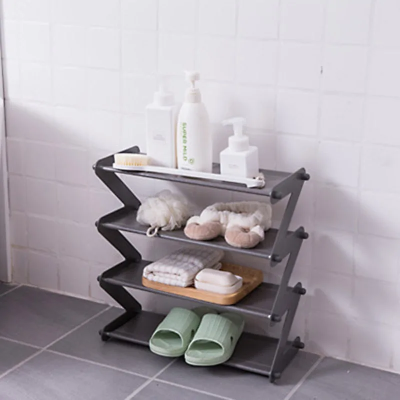 &quotZ" Shape Shoe Rack Tower Organizer Cabinet Entryway Stackable Storage Shelf Unit with 4-Tier Durable Stainless Steel | Мебель