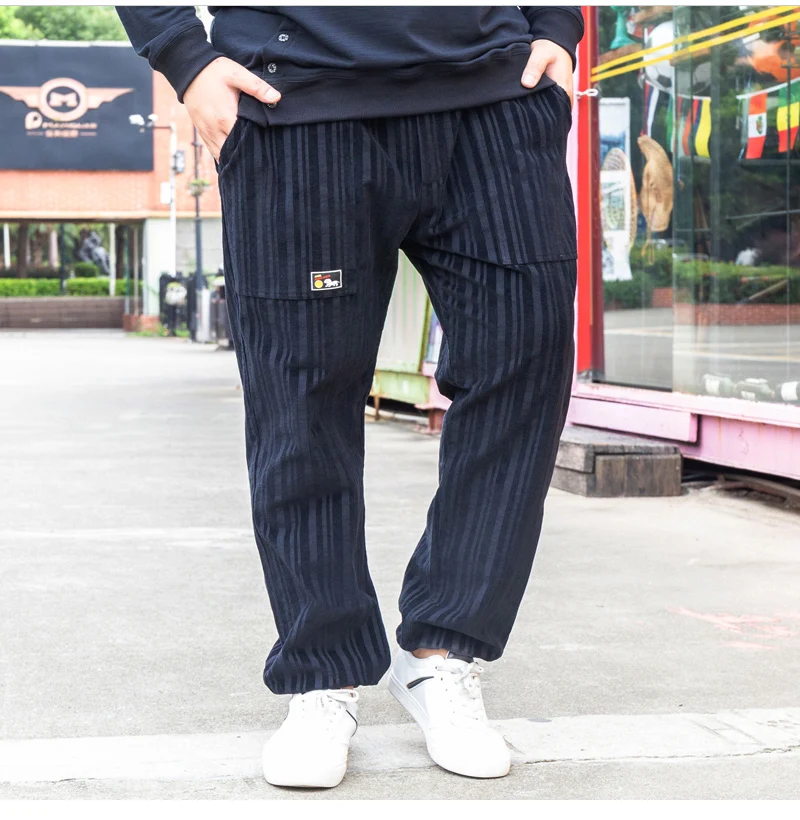 Мужские уличные длинные брюки больших размеров мужские повседневные мешковатые