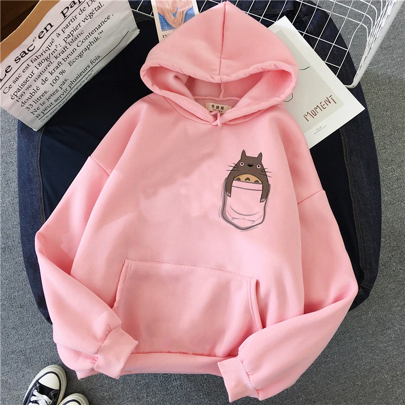 Totoro Studio Ghibli Kawaii толстовки Harajuku Забавный аниме для женщин мультфильм толстовка Ullzang 90s мода толстовка Графический Женский милый - Цвет: 5