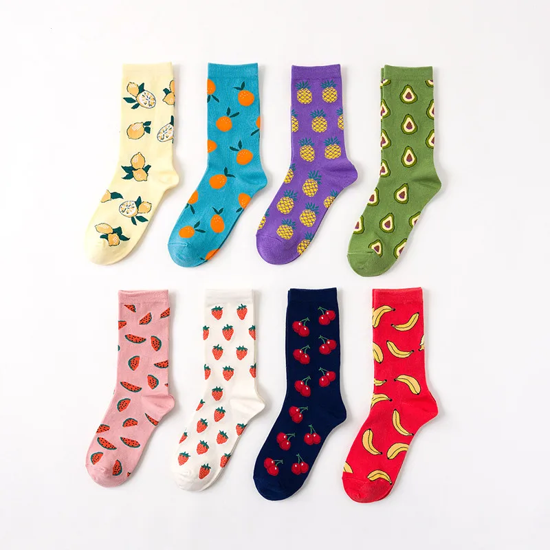 Женские креативные носки с принтом милые однотонные хлопковые в стиле преппи для