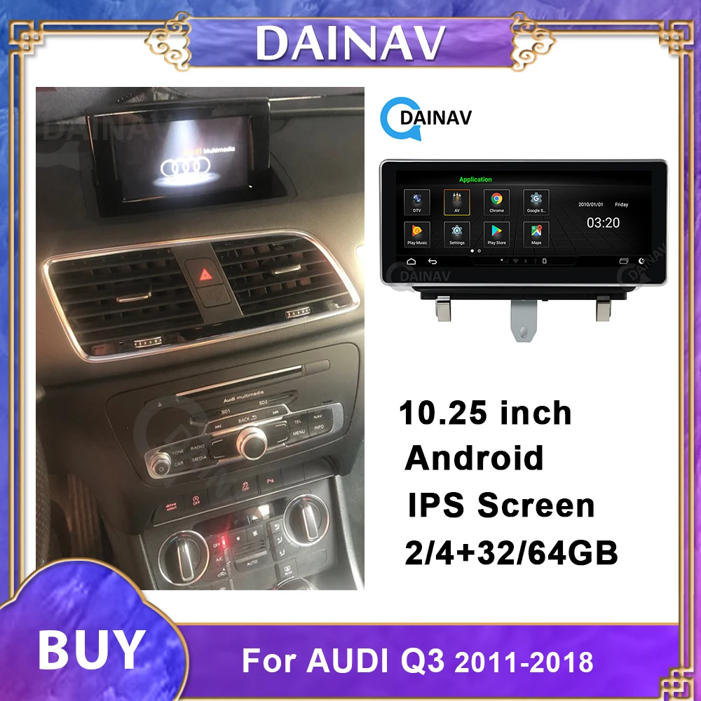 Vertical Screen Car stereo 2 din android GPS Navigation For-Audi Q3 2015 Tesla Style radio DVD Player support carplay | Автомобили и