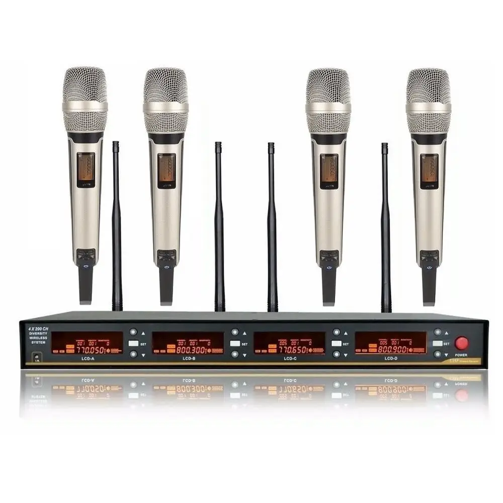 SKM 9000 портативная беспроводная система UHF динамические микрофоны разнообразие 4