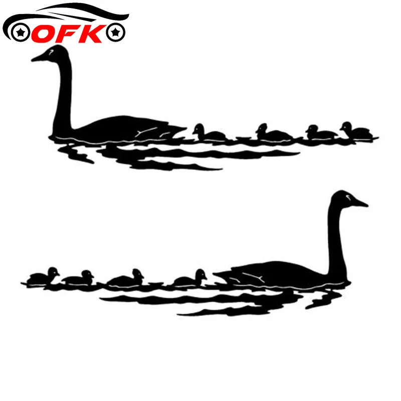 2X птичья лодка с гусиными гусями (1 правая и 1 левая) Веселые наклейки 14 8*5 4 см |