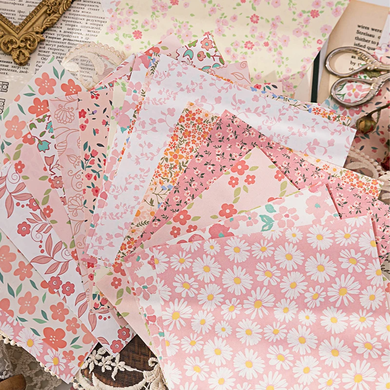 

30Pcs Fresh Flora Aesthetic Material Paper Junk Journal Planner Scrapbooking Decorative Diy Craft Background Paper Gift Wrapping