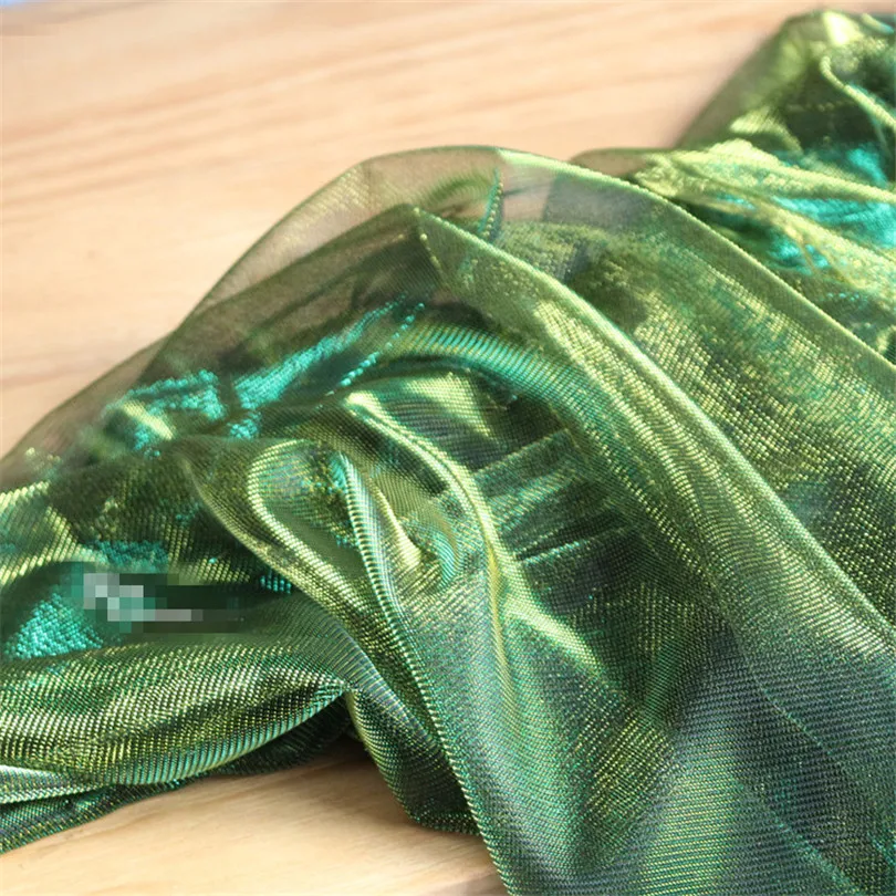 50 см * 155 см/шт. мягкая прозрачная шифоновая Лазерная сетка зеленая Трехцветная