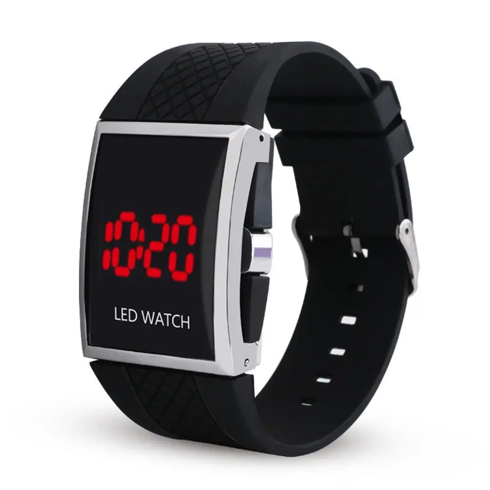 

Women Men Watches Rectangle Dial Date Display Adjustable LED Digital Sports Wrist Watch Clock Couple Wristwatch Multifunctional