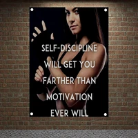 self discipline will get you farther than motivation ever will motivational workout posters exercise fitness banners gym flags