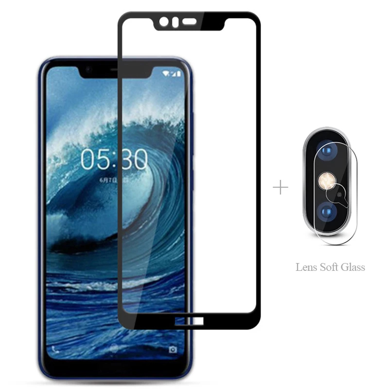 Закаленное стекло с полным покрытием и защитная пленка для камеры Nokia 6 2 7 4 X7 X6 X71 1