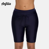 anfilia women capris pants bikini bottom swim trunks swimwear briefs skinny swimsuit bandage adjustable swimming bottom