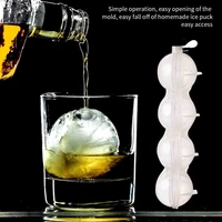 4 cavity whiskey icecube maker mold sphere mould diy kitchen tool silicone ice cream tools ice grid round homemade ice ball mold