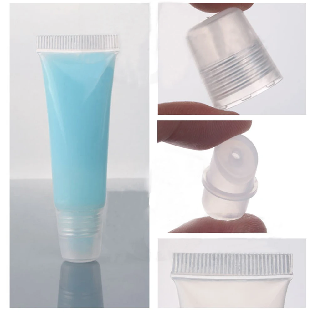 100 шт. тюбики для блеска губ мягкая пластиковая бутылка путешествий Прозрачный