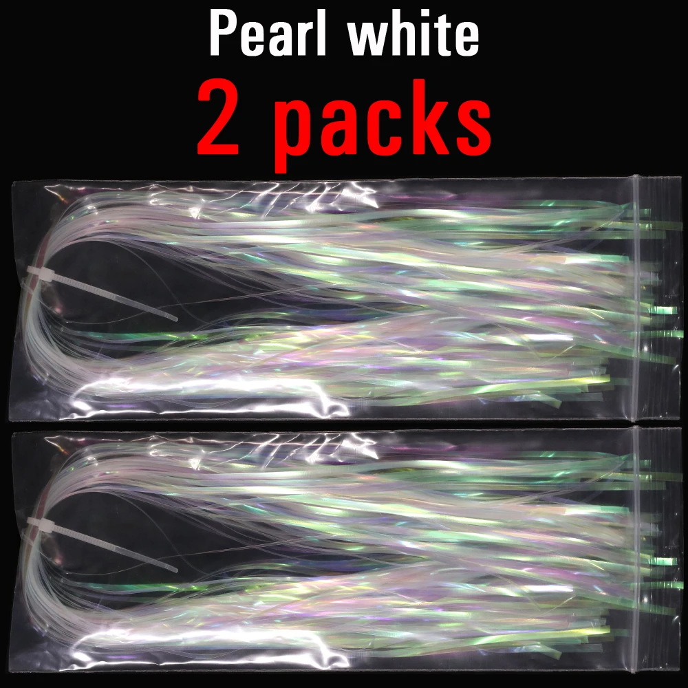 2packs Pearl white ICERIO 2 упаковки 2 мм плоская Mylar Flashabou голографическая Mirage вспышка мишура Nymph Scud приманка крючок синтетический мухобойный материал - Цвет: 2packs Pearl white