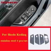 for skoda kodiaq car window lift switch interior control panel frame cover trim bezel door armrest car styling accessories
