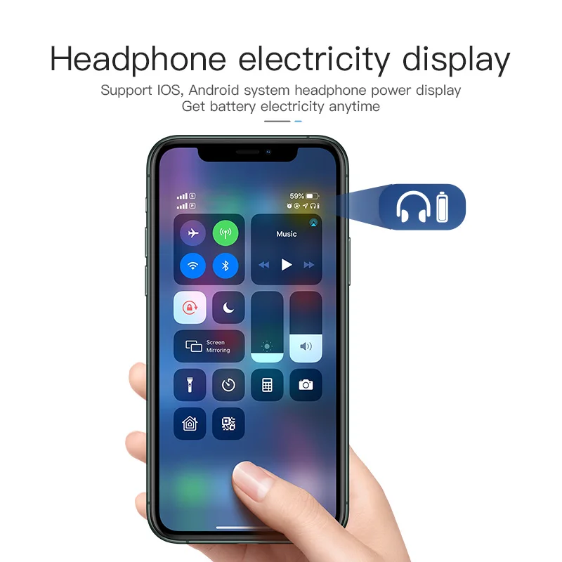 KUULAA Bluetooth наушники беспроводные в ухо шейные спортивные вкладыши гарнитуры для