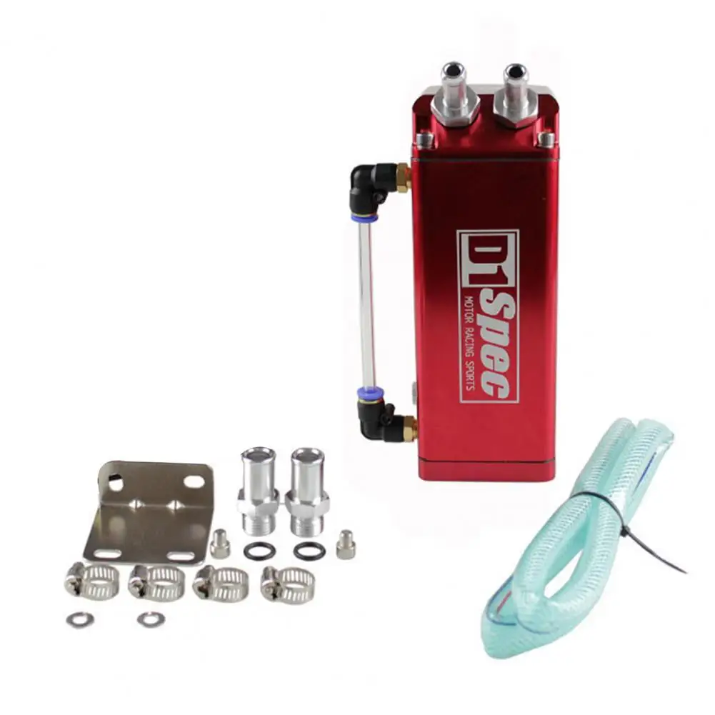 

0.5L Oil Catch Can High Strength Easy to Install Square Shape Engine Red Oil Reservoir for Car