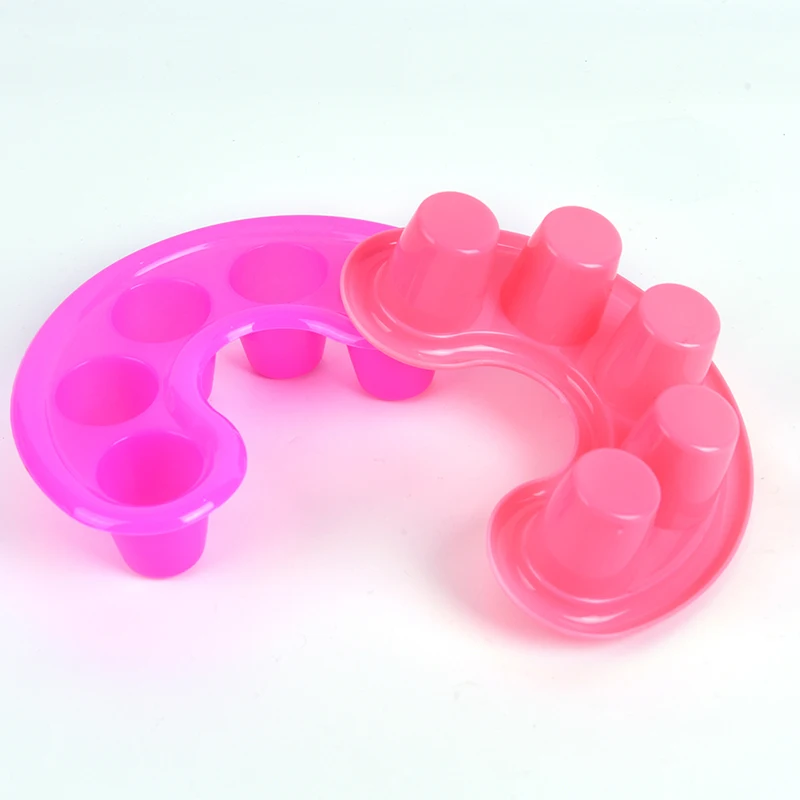 

Nail Art Hand Soaker Wash Bowl UV Gel Powder Polish Remover Manicure Tool Five Holes Nail Art Accessories Random