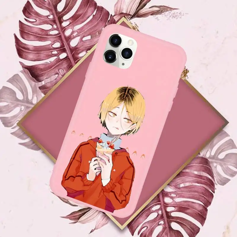 

Anime Kenma Kozume Of Haikyuu Phone Case Candy Color for iPhone 6 7 8 11 12 s mini pro X XS XR MAX Plus