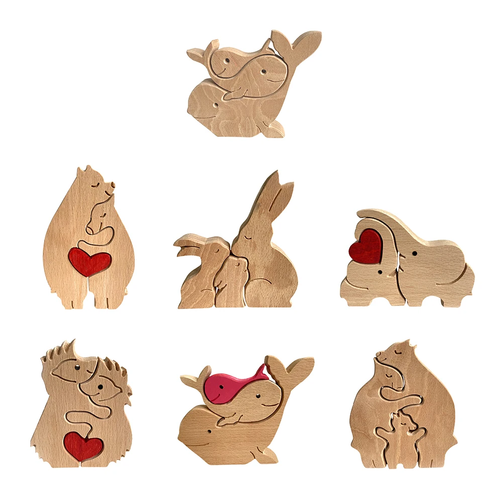 

Животные кролик в форме сердца деревянные крафтовые украшения Пасхальный кролик вечерние НКА Рождество День матери украшение подарок