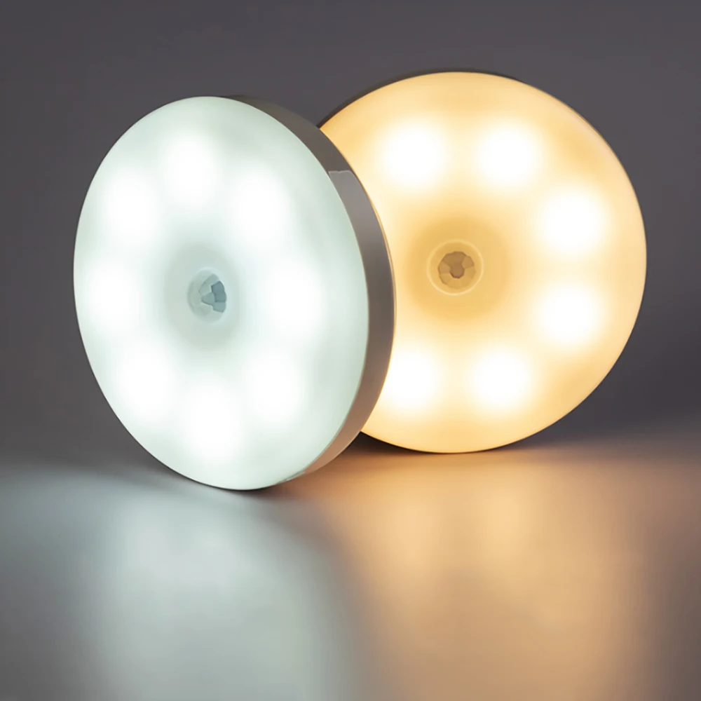 Bedroom LED Night Lights PIR Motion Sensor Auto Night Lamp Children's Gift USB Charging Bedroom Kitchen Led Night Light