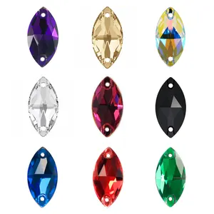 YANRUO 3223 Navette плоские стеклянные бусины для шитья Стразы пришитые лошадиные глазки для шитья камни и кристаллы для рукоделия